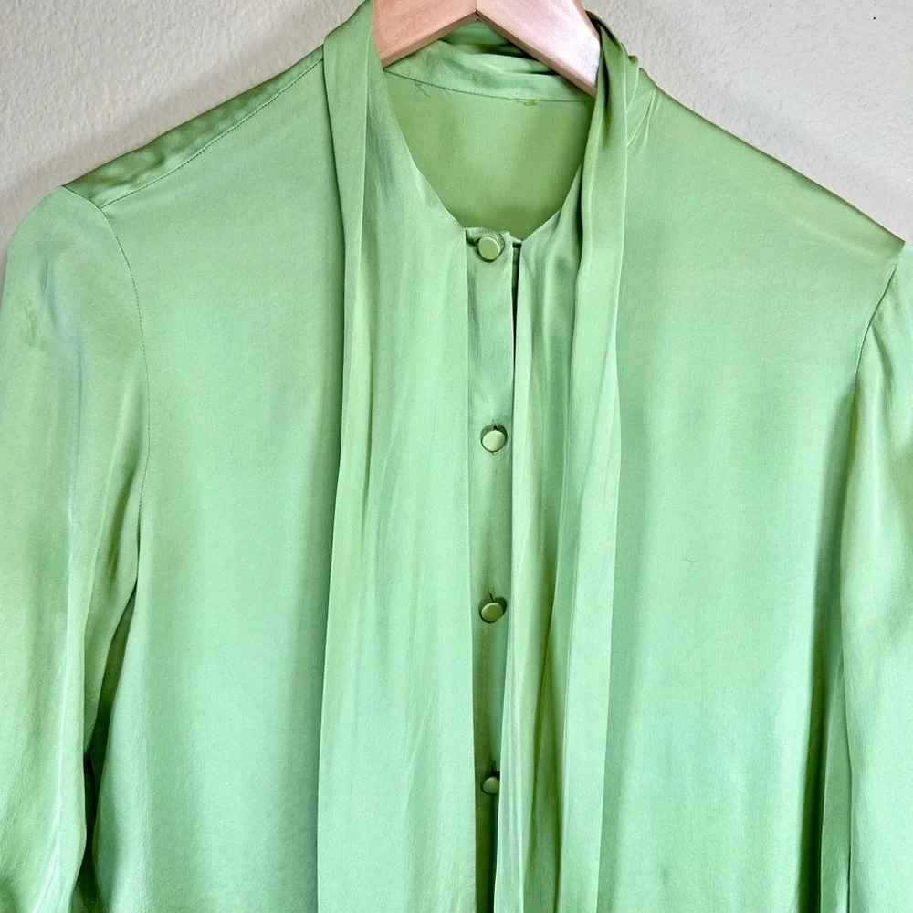 Gucci Silk Bow Blouse in Mint Green - Picture 11 of 11